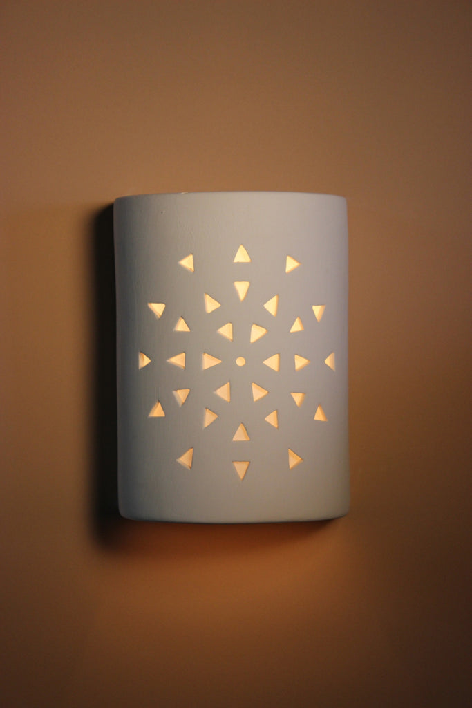 B81 Triangle Sun Ceramic Cylinder Lighted Wall Sconce